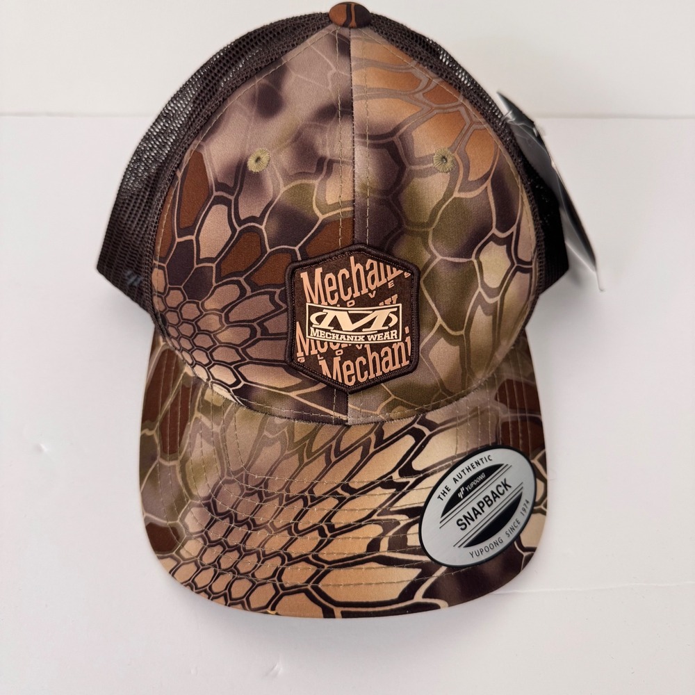 NWT Mechanix Wear Trucker Hat Men OSFA Brown Camo Kryptek Tactical Snapback